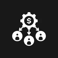 Financial flow diagram with people