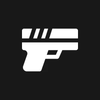 Gun icon on black background