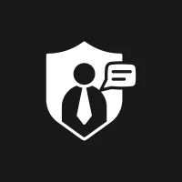 Business person inside a shield icon